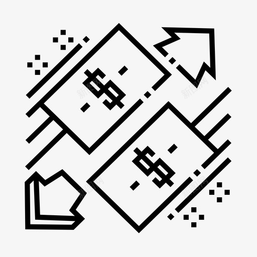 资金现金流交易图标svg_新图网 https://ixintu.com 交易 华尔街概况 现金流 资金