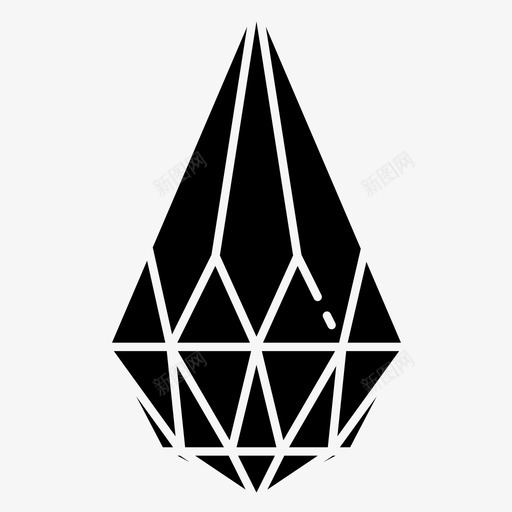 宝石钻石水滴图标svg_新图网 https://ixintu.com 宝石 水滴 钻石