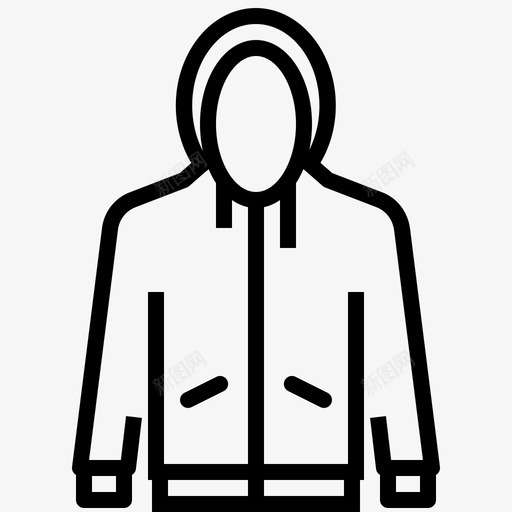 连帽衫服装时尚图标svg_新图网 https://ixintu.com 保暖 冬季 四季 夹克 时尚 服装 连帽衫