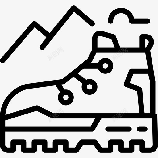 靴子户外活动3直线型图标svg_新图网 https://ixintu.com 户外活动3 直线型 靴子