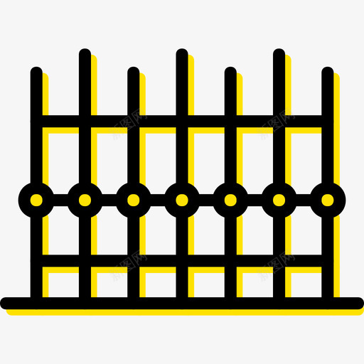 围栏城市景观4黄色图标svg_新图网 https://ixintu.com 围栏 城市景观4 黄色