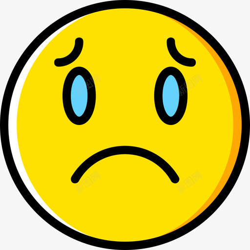 悲伤表情符号15黄色图标svg_新图网 https://ixintu.com 悲伤 表情符号15 黄色