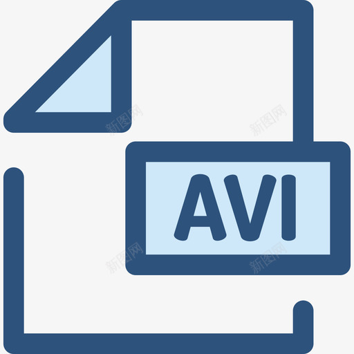 Avi文件和文件夹8蓝色图标svg_新图网 https://ixintu.com Avi 文件和文件夹8 蓝色