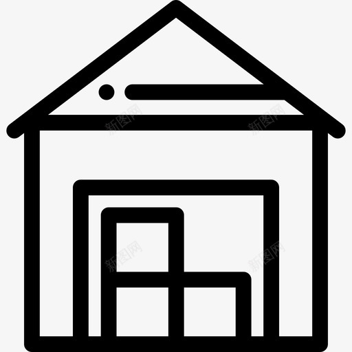 仓库不动产16线性图标svg_新图网 https://ixintu.com 不动产16 仓库 线性
