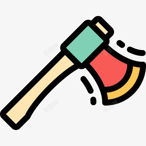 斧头园艺8线性颜色图标svg_新图网 https://ixintu.com 园艺8 斧头 线性颜色
