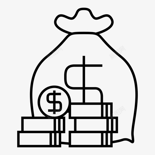 钱袋分币硬币图标svg_新图网 https://ixintu.com 储蓄 分币 硬币 金融 钱袋