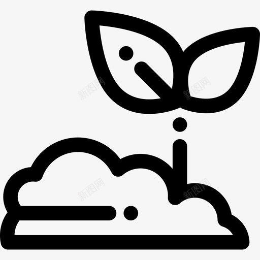 芽春10线形图标svg_新图网 https://ixintu.com 春10 线形 芽