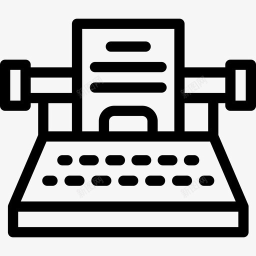打字机通信35直线型图标svg_新图网 https://ixintu.com 打字机 直线型 通信35