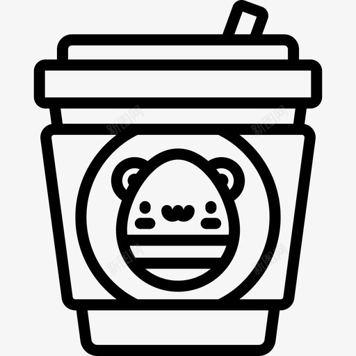 咖啡表情符号16线性图标svg_新图网 https://ixintu.com 咖啡 线性 表情符号16