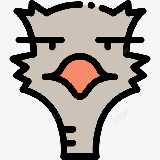 鸵鸟动物30线形颜色图标svg_新图网 https://ixintu.com 动物30 线形颜色 鸵鸟