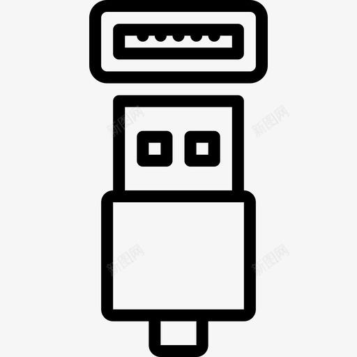 Usb电缆连接器电缆2线性图标svg_新图网 https://ixintu.com Usb电缆 线性 连接器电缆2