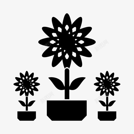 花植物花束图标svg_新图网 https://ixintu.com 植物 花 花园 花束