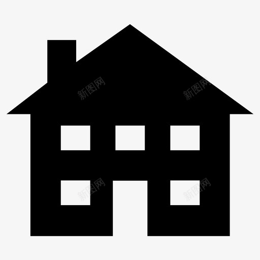 住宅物业别墅图标svg_新图网 https://ixintu.com 住宅 别墅 物业