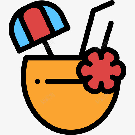 鸡尾酒夏季8线性颜色图标svg_新图网 https://ixintu.com 夏季8 线性颜色 鸡尾酒