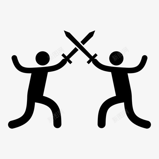 剑术战斗冲突图标svg_新图网 https://ixintu.com 冲突 击剑 剑术 战斗