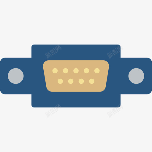 Vga连接器电缆扁平图标svg_新图网 https://ixintu.com Vga 扁平 连接器电缆