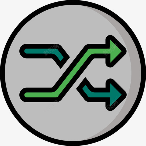洗牌基本要素5线性颜色图标svg_新图网 https://ixintu.com 基本要素5 洗牌 线性颜色