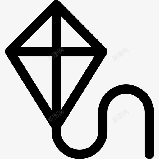 风筝游乐场16直线图标svg_新图网 https://ixintu.com 游乐场16 直线 风筝