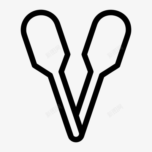 钳子叉子厨房图标svg_新图网 https://ixintu.com 厨房 厨房用具线图标 叉子 钳子 餐具 餐厅