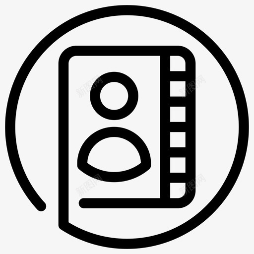 电话簿地址簿联系人图标svg_新图网 https://ixintu.com 地址簿 基本用户界面圈 电话簿 联系人 联系人簿 黄页