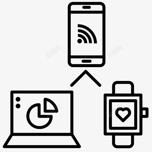 通信互联物联网图标svg_新图网 https://ixintu.com wifi 互联 无线 物联网 物联网勾勒中风 通信
