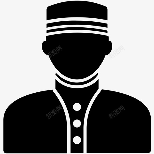 门房服务生酒店搬运工图标svg_新图网 https://ixintu.com 服务生 职业字形矢量图标 酒店搬运工 门房