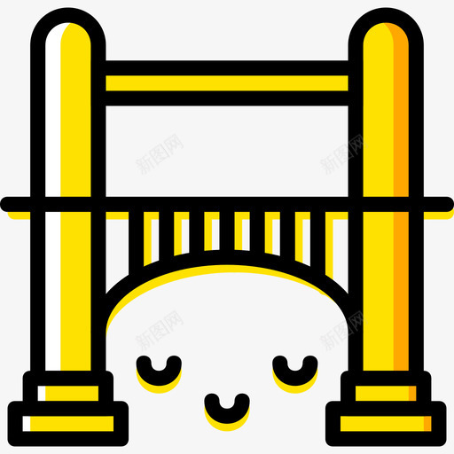 桥城市景观4黄色图标svg_新图网 https://ixintu.com 城市景观4 桥 黄色