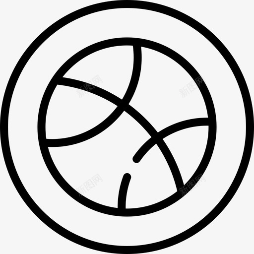 DribbleSocialMedia24线性图标svg_新图网 https://ixintu.com Dribble SocialMedia24 线性