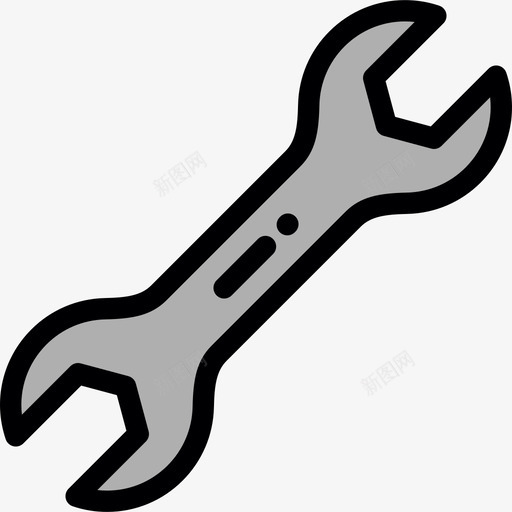 扳手修理工具线颜色图标svg_新图网 https://ixintu.com 修理工具 扳手 线颜色