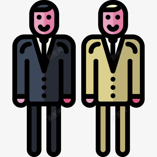 情侣婚礼24直线颜色图标svg_新图网 https://ixintu.com 婚礼24 情侣 直线颜色