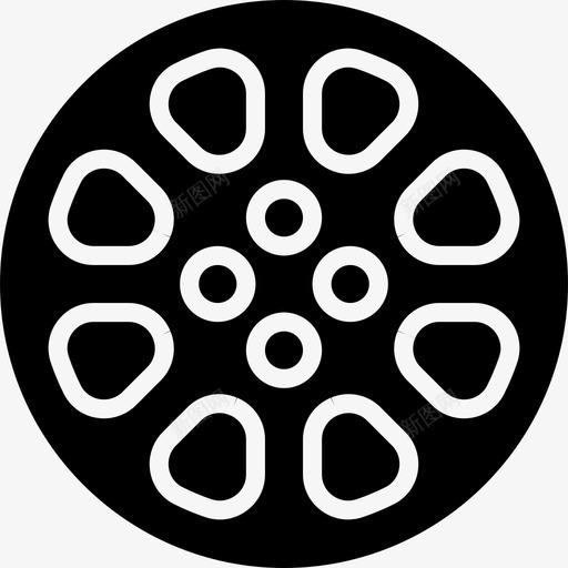 合金车轮汽车零件4填充图标svg_新图网 https://ixintu.com 合金车轮 填充 汽车零件4
