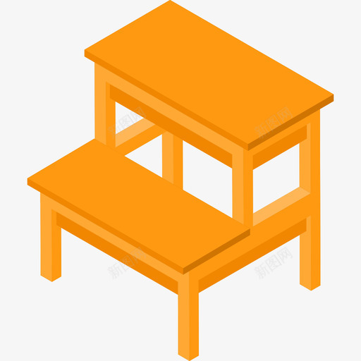 踏步凳家具34扁平图标svg_新图网 https://ixintu.com 家具34 扁平 踏步凳