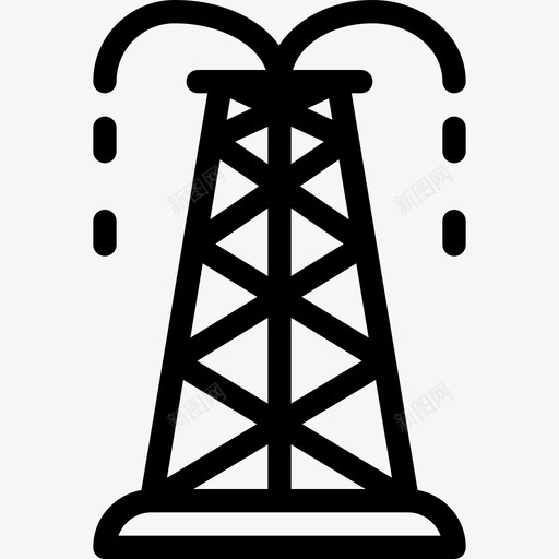 油塔建筑业直线图标svg_新图网 https://ixintu.com 建筑业 油塔 直线