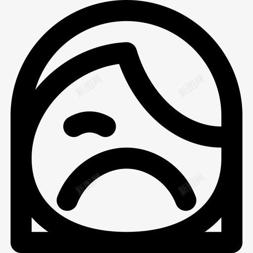 悲伤表情集4大纲图标svg_新图网 https://ixintu.com 大纲 悲伤 表情集4