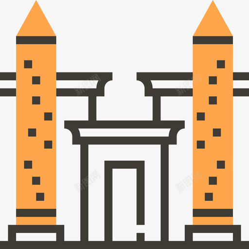 神庙埃及符号黄色阴影图标svg_新图网 https://ixintu.com 埃及符号 神庙 黄色阴影