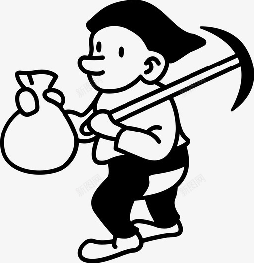 侏儒霍比特人矿工图标svg_新图网 https://ixintu.com 侏儒 半身人 白雪公主 矿工 童话故事 霍比特人