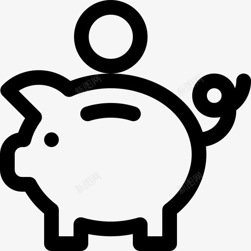 储蓄罐销售2直线型图标svg_新图网 https://ixintu.com 储蓄罐 直线型 销售2