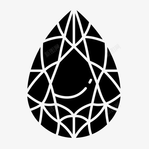 宝石钻石水滴图标svg_新图网 https://ixintu.com 宝石 水滴 钻石