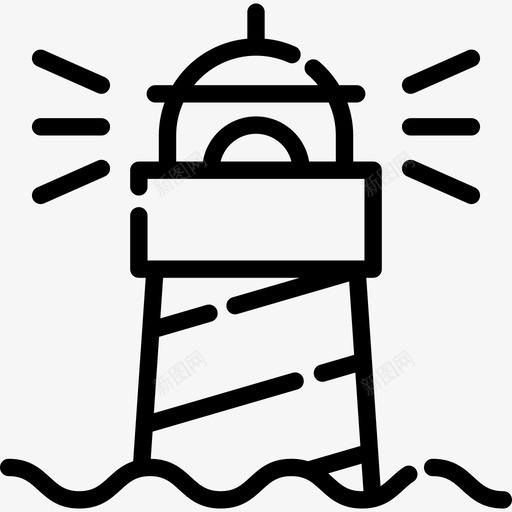 灯塔暑假9线性图标svg_新图网 https://ixintu.com 暑假9 灯塔 线性