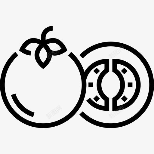 番茄夏季食品饮料5线性图标svg_新图网 https://ixintu.com 夏季食品饮料5 番茄 线性