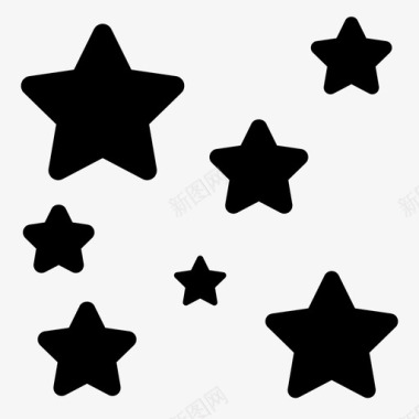 星星夜晚光芒图标图标