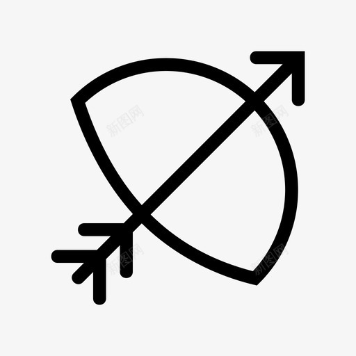 弓箭飞镖游戏图标svg_新图网 https://ixintu.com 弓箭 武器 游戏 游戏线图标 运动 飞镖
