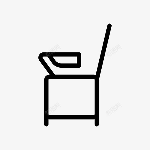 书桌椅子家具图标svg_新图网 https://ixintu.com 书桌 内饰 家具 座椅 教育思考线图标 椅子