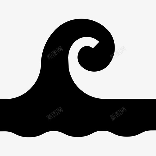 波浪冲浪7填充图标svg_新图网 https://ixintu.com 冲浪7 填充 波浪