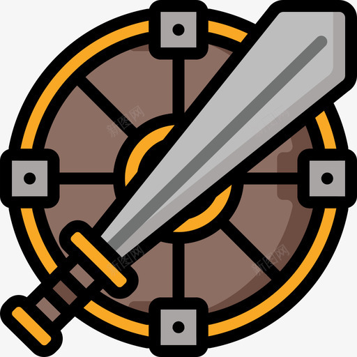 盾牌武器3线颜色图标svg_新图网 https://ixintu.com 武器3 盾牌 线颜色