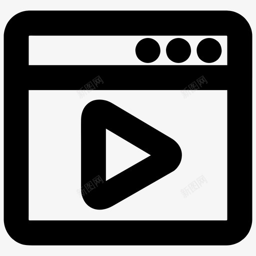 视频浏览器媒体图标svg_新图网 https://ixintu.com 媒体 所有尺寸的基本图标 播放器 浏览器 电影 视频