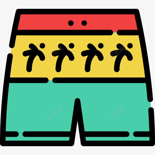 短裤冲浪3线性颜色图标svg_新图网 https://ixintu.com 冲浪3 短裤 线性颜色