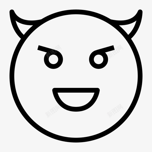 魔鬼笑疯图标svg_新图网 https://ixintu.com 疯 笑 表情 魔鬼
