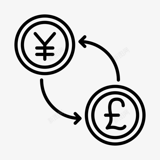 兑换货币银行英镑图标svg_新图网 https://ixintu.com 兑换货币 商业图标 日元 英镑 银行