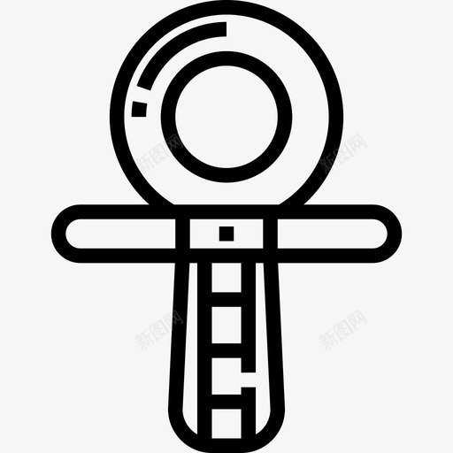 安克埃及符号2直线图标svg_新图网 https://ixintu.com 埃及符号2 安克 直线